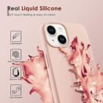 Silicone Bumper Case for iPhone 14 (Pink) | Camera Lens (Black) | Matte Finish Back Membrane screen Guard (Pack Of 3) Combo