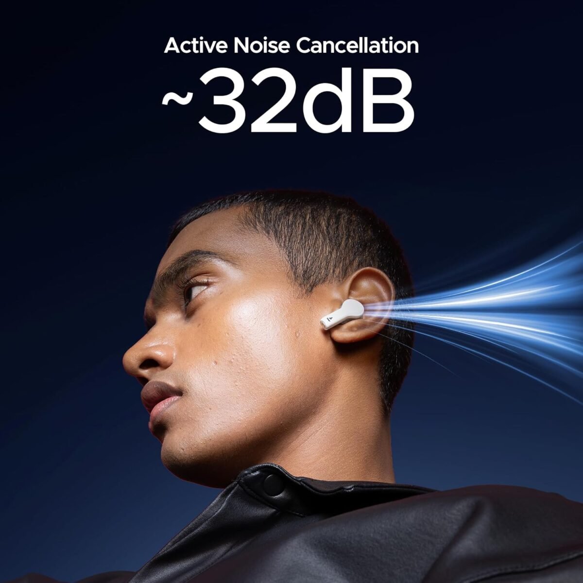 boAt Nirvana Space, 360 Spatial Audio, Active Noise Cancellation (~32dB), 100Hrs Battery, v5.3 Bluetooth TWS in Ear Earbuds Wireless Earphones with mic (White)