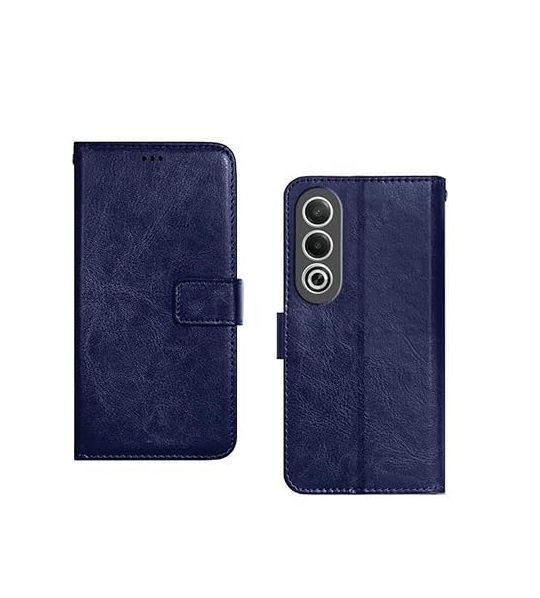 Oppo K12X 5G Flip Cover | Premium Leather Finish Flip Cover | with Card Pockets | Wallet Stand (Flip Blue)