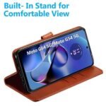 Motorola Moto G54 5G | Moto G64 5G| Leather Finish Cover & Flexible Stand Design | Card and Money Pocket (Flip Brown)