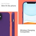 Silicone Bumper Case for iPhone 12 (Purple) | Camera Lens (Silver) | Matte Finish Back Membrane screen Guard (Pack Of 3) Combo
