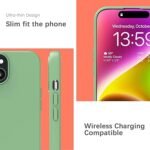Silicone Bumper Case for iPhone 13 (Mint Green) | Camera Lens (Black) | Matte Finish Back Membrane screen Guard (Pack Of 3) Combo