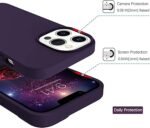 Silicone Bumper Case for iPhone 13 Pro (Deep Purple) | Camera Lens (Black) | Matte Finish Back Membrane screen Guard (Pack Of 3) Combo