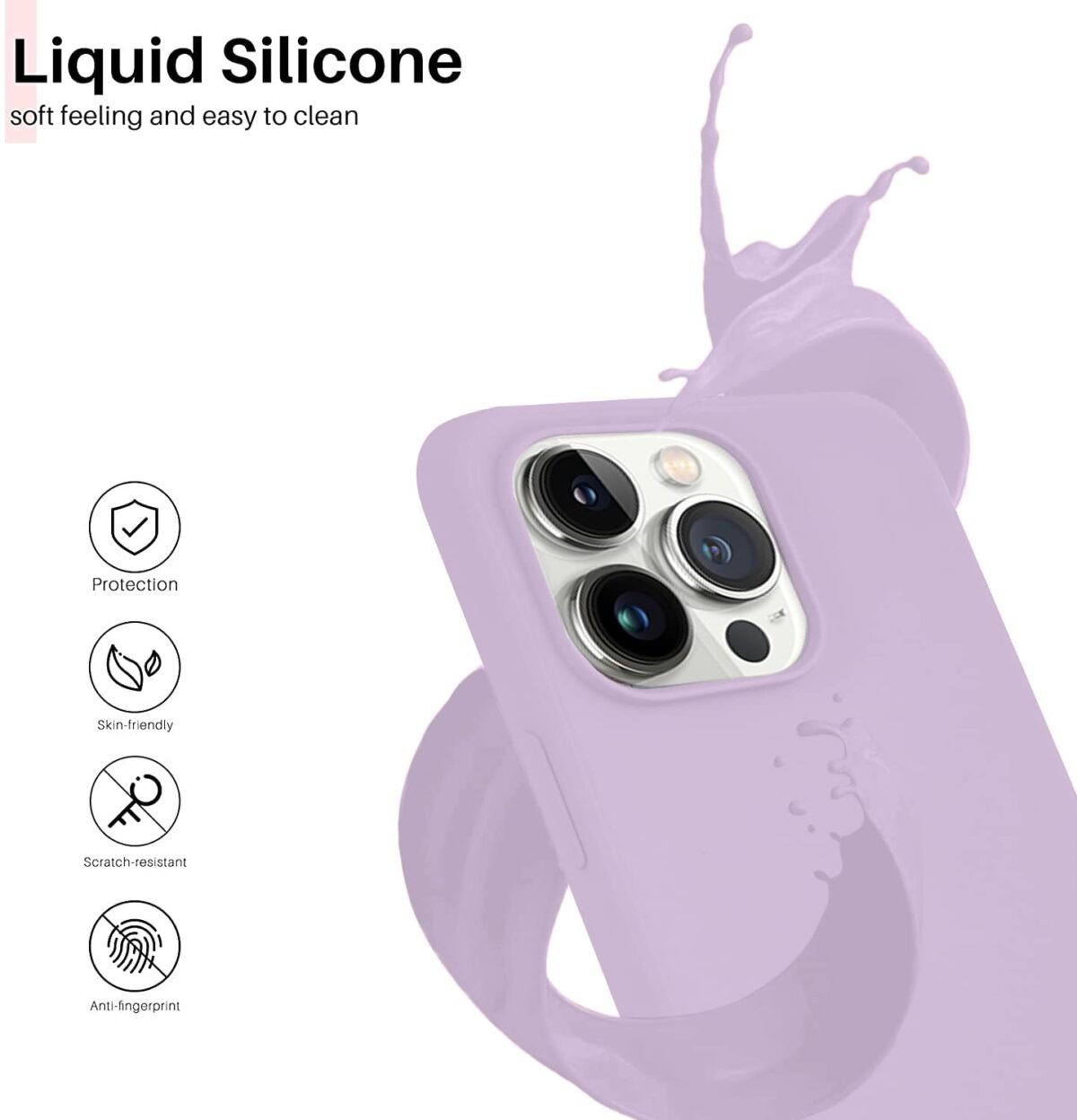 Silicone Bumper Case for iPhone 13 Pro (Purple) | Camera Lens (Black) | Matte Finish Back Membrane screen Guard (Pack Of 3) Combo