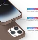Silicone Bumper Case for iPhone 13 Pro Max (Brown) | Camera Lens (Black) | Matte Finish Back Membrane screen Guard (Pack Of 3) Combo