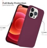 Silicone Bumper Case for iPhone 13 Pro Max (Wine Red) | Camera Lens (Black) | Matte Finish Back Membrane screen Guard (Pack Of 3) Combo