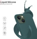 Silicone Bumper Case for iPhone 13 Mini (Green) | Camera Lens (Black) | Matte Finish Back Membrane screen Guard (Pack Of 3) Combo