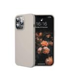 Silicone Bumper Case for iPhone 13 Pro (Stone Grey) | Camera Lens (Black) | Matte Finish Back Membrane screen Guard (Pack Of 3) Combo