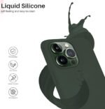 Silicone Bumper Case for iPhone 13 Pro Max (Pine Green) | Camera Lens (Black) | Matte Finish Back Membrane screen Guard (Pack Of 3) Combo