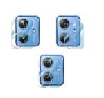 3 in 1 Combo Pack for Motorola Moto G54 5G / G64 5G – Silicone Blue (Back Cover + Camera Lens Protector + Tempered Glass)