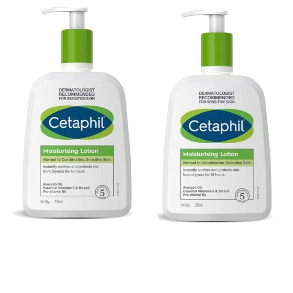 Cetaphil Moisturising Lotion for Face & Body, Normal to dry skin, 500 ml (Pack Of 2)