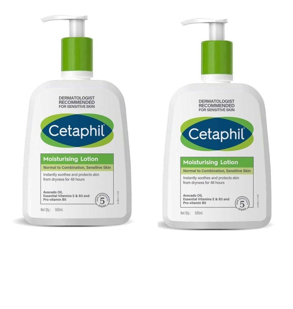 Cetaphil Moisturising Lotion for Face & Body, Normal to dry skin, 500 ml (Pack Of 2)