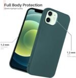 Silicone Bumper Case for iPhone 12 Mini (Green) | Camera Lens (Black) | Matte Finish Back Membrane screen Guard (Pack Of 3) Combo