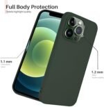 Silicone Bumper Case for iPhone 13 Pro Max (Pine Green) | Camera Lens (Black) | Matte Finish Back Membrane screen Guard (Pack Of 3) Combo