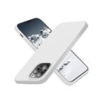 Silicone Bumper Case for iPhone 13 Pro Max (White) | Camera Lens (Black) | Matte Finish Back Membrane screen Guard (Pack Of 3) Combo