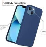 Silicone Bumper Case for iPhone 13 Mini (Blue) | Camera Lens (Black) | Matte Finish Back Membrane screen Guard (Pack Of 3) Combo