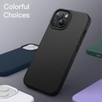 Silicone Bumper Case for iPhone 14 (Black) | Camera Lens (Black) | Matte Finish Back Membrane screen Guard (Pack Of 3) Combo