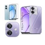 3 in 1 Combo Pack for Oppo A3x / A3 (5G) – Transparent (Back Cover + Camera Lens Protector + Tempered Glass)