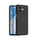 3 in 1 Combo Pack for Oppo A3x / A3 (5G) – Silicone Black (Back Cover + Camera Lens Protector + Tempered Glass)