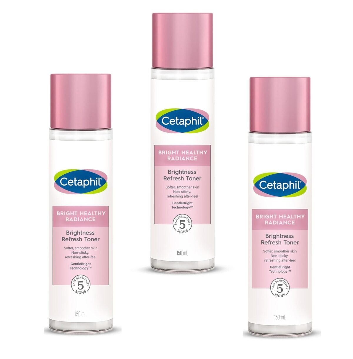 Cetaphil Bright Healthy Niacinamide Vitamin B3 Sea Daffodil Extract Radiance Refresh Toner Cream, - White, 150 ml (Pack 3)