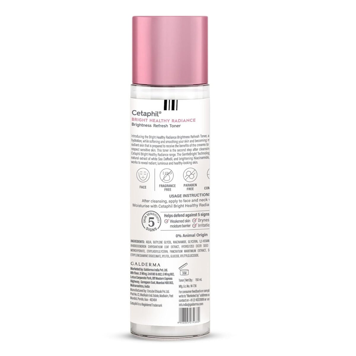 Cetaphil Bright Healthy Niacinamide Vitamin B3 Sea Daffodil Extract Radiance Refresh Toner Cream, - White, 150 ml (Pack 3)
