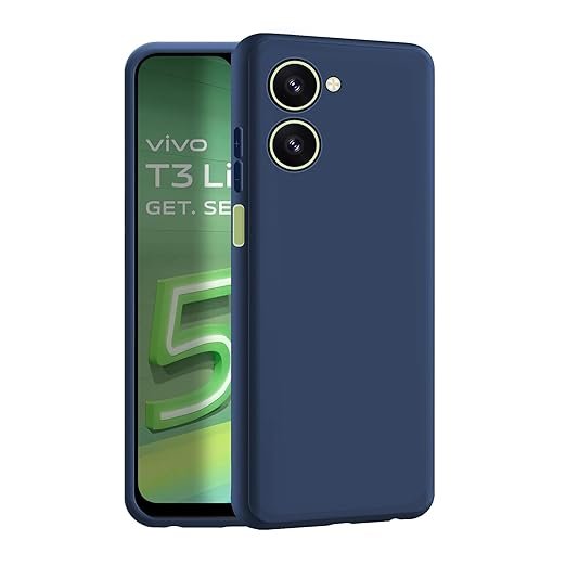 Vivo T3 Lite (5G) Back Cover |  Soft Rubberised silicone (Blue)
