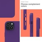 Silicone Bumper Case for iPhone 13 (Purple) | Camera Lens (Black) | Matte Finish Back Membrane screen Guard (Pack Of 3) Combo