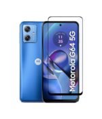 3 in 1 Combo Pack for Motorola Moto G54 5G / G64 5G – Silicone Blue (Back Cover + Camera Lens Protector + Tempered Glass)