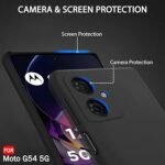 Silicone Back Cover Case for Motorola Moto G54 5G / G64 5G | Camera Protection Bump (Silicone, Black)
