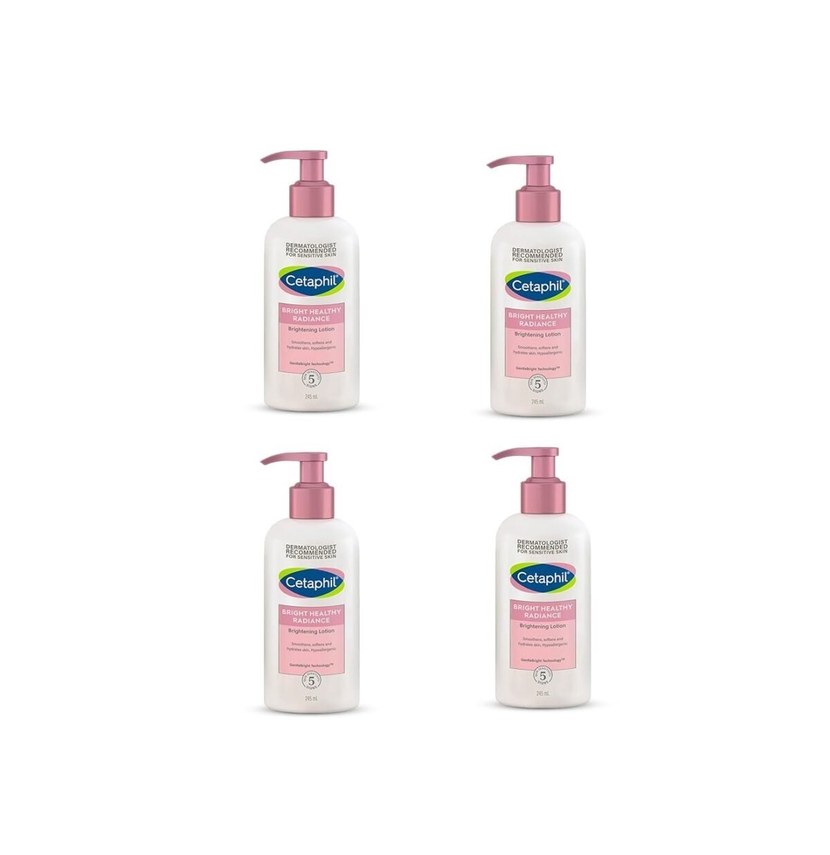 Cetaphil Bright Healthy Radiance Brightness Lotion 245ml, Dark Spot Reduction, Even Skin Tone (Pack Of 4)