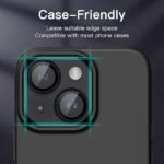 Silicone Bumper Case for iPhone 13 (Dark Green) | Camera Lens (Black) | Matte Finish Back Membrane screen Guard (Pack Of 3) Combo