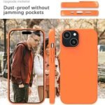 Silicone Bumper Case for iPhone 13 (Orange) | Camera Lens (Black) | Matte Finish Back Membrane screen Guard (Pack Of 3) Combo