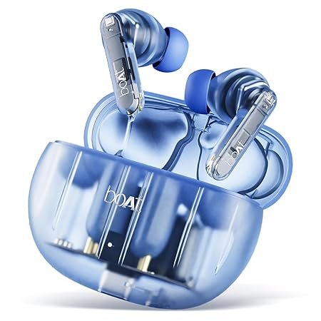 boAt Airdopes 191 ANC, 32dB ANC, Ambient Mode, 60HRS Battery, 4Mics ENx, in-Ear Detection, IWP Tech, TWS Ear Buds Wireless Earphones with mic (Blue)