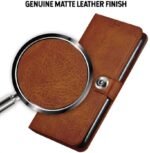 iQOO Z9 Lite 5G | Vivo T3 Lite 5G | Vivo Y18 | Y18e | Y03| Leather Finish Cover & Flexible Stand Design (Flip Brown)
