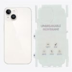 Silicone Bumper Case for iPhone 14 (Yellow) | Camera Lens (Black) | Matte Finish Back Membrane screen Guard (Pack Of 3) Combo