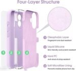 Silicone Bumper Case for iPhone 16 (Purple) | Camera Lens (Black) | Matte Finish Back Membrane screen Guard (Pack Of 3) Combo