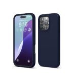 Silicone Bumper Case for iPhone 16 Pro (Blue) | Camera Lens (Black) | Matte Finish Back Membrane screen Guard (Pack Of 3) Combo