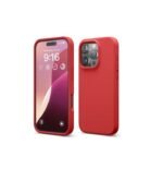 Silicone Bumper Case for iPhone 16 Pro (Red) | Camera Lens (Black) | Matte Finish Back Membrane screen Guard (Pack Of 3) Combo