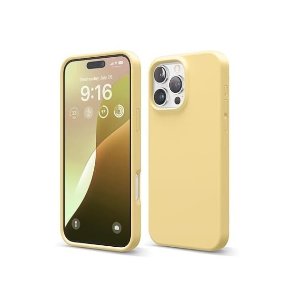iPhone 16 Pro Max Case, Premium Liquid Silicone Case, Shockproof (Silicone, Yellow)