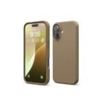 iPhone 16 Case, Premium Liquid Silicone Case, Full Body Protective Cover (Silicone Brown)