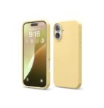 iPhone 16 Case, Premium Liquid Silicone Case, Full Body Protective Cover (Silicone Yellow)