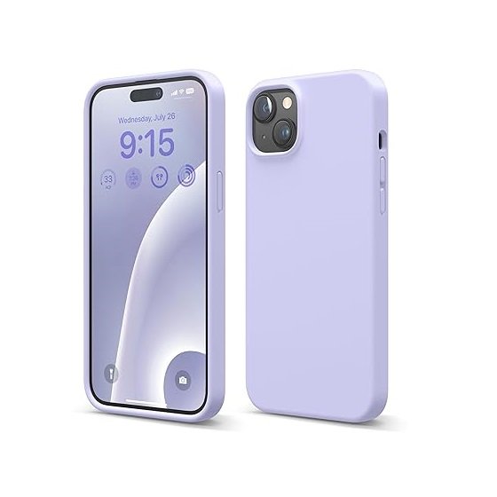 iPhone 15 Plus Case, Liquid Silicone Case, Full Body Protective Cover, Shockproof, Slim Phone Case (Silicone Purple)