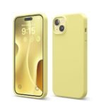 iPhone 15 Plus Case, Liquid Silicone Case, Full Body Protective Cover, Shockproof (Silicone Yellow)