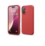 iPhone 16 Case, Premium Liquid Silicone Case, Full Body Protective Cover (Silicone Red)
