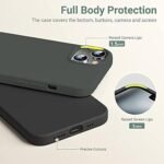 Silicone Bumper Case for iPhone 14 Plus (Green) | Camera Lens (Black) | Matte Finish Back Membrane screen Guard (Pack Of 3) Combo