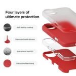 iPhone 16 Case, Premium Liquid Silicone Case, Full Body Protective Cover (Silicone Red)