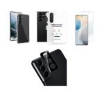 4 in 1 Combo Pack for Samsung Galaxy S22 Plus – Transparent (Back Cover + Camera Lens Protector + Tempered Glass + Unbreakable Film)