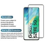 Samsung Galaxy S21 FE 5G Tempered glass | Camera Lens (Black) | Back Membrane (Pack Of 3) Combo