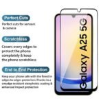 Samsung Galaxy A25 5G Tempered glass | Camera Lens (Black) | Back Membrane (Pack Of 3) Combo
