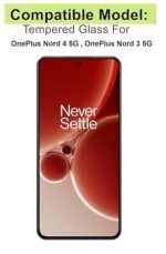 OnePlus Nord 4 5G Tempered glass | Camera Lens (Black) | Back Membrane (Pack Of 3) Combo